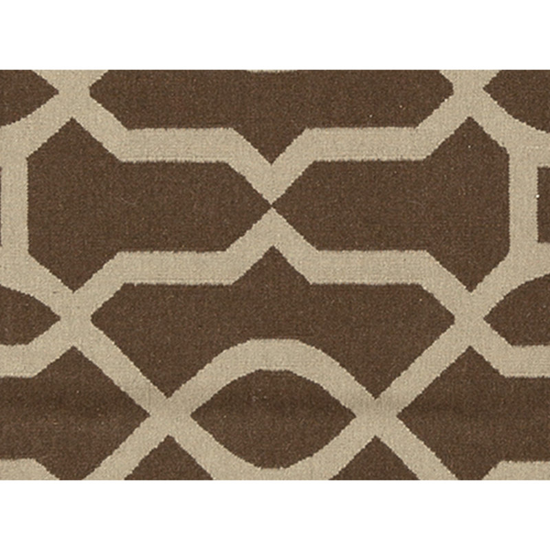 Flatweave Wool Area Rug in Espresso, Rectangle 8'1" x 9'11"