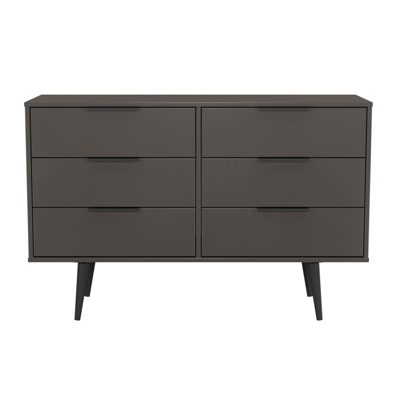 Turah 6 Drawer Wide Chest in Matt (Ready Assembled), Graphite