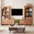 3-Shelf Solid Wood Bookcase with Drawers