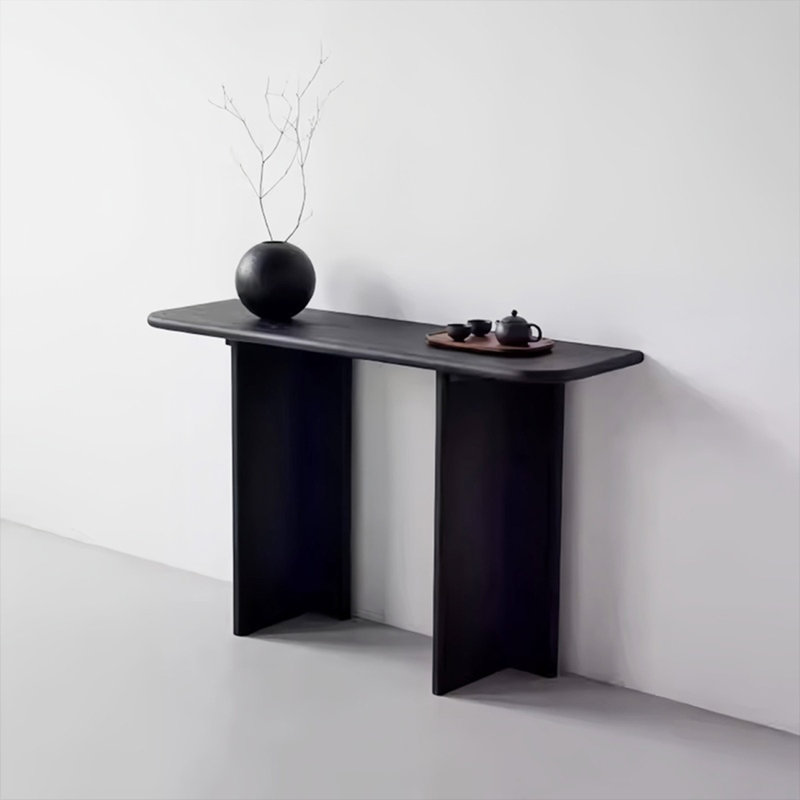 A console table with natural texture, 29.53" H x 47.24" W x 13.78" D