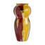 Vase courbé en céramique 10 x 10 x 20,9 po avec finition multicolore abstraite