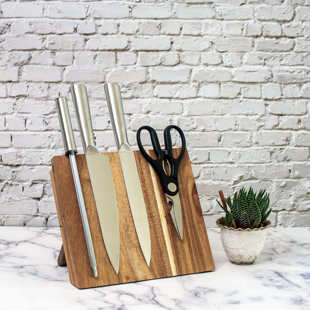 Porte-couteaux magnétique en bois d'acacia pliable Kitchen Bear