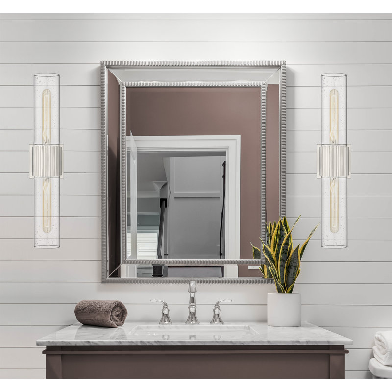 Éclairage pour meuble-lavabo mural 2 lumières 12 "Bolivar, Bullé, Nickel satiné