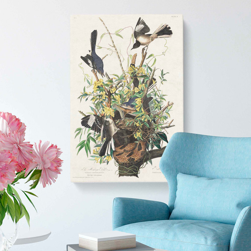 Mockingbirds & Rattlesnake by John Audubon - Wrapped Canvas, 76cm H x 50cm W x 3cm D