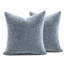 Lot de 2 housses de coussin décoratives tissées haut de gamme de luxe, 50 x 50 cm, bleu acier-136196576