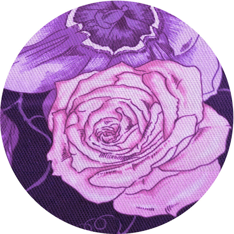 Performance Wool Floral Indoor Rug, Round 7'