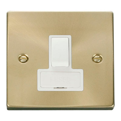 Satin Brass 13A Fused Connection Unit Switched