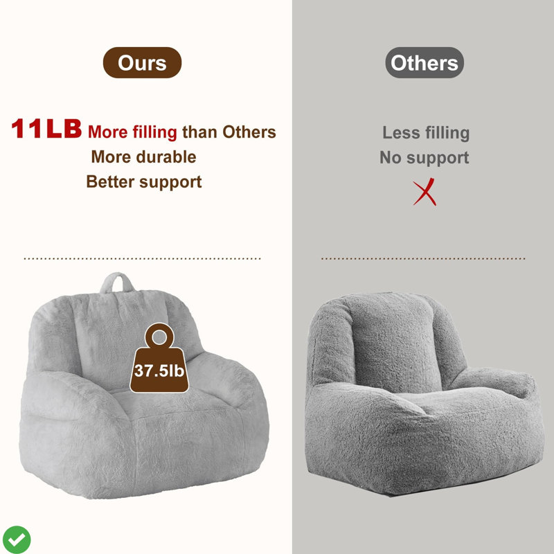 Fauteuil à billes géant en fausse fourrure