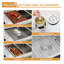 Évier de cuisine à encastrer en acier inoxydable de calibre 16, double cuve (60/40)-124062990-124062988