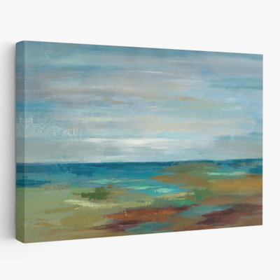 Wispy Clouds - abstrait beige bleu brun