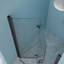 Porte de douche bi en verre trempé l 32 po x H 72 po, noir mat, supports polyvalents