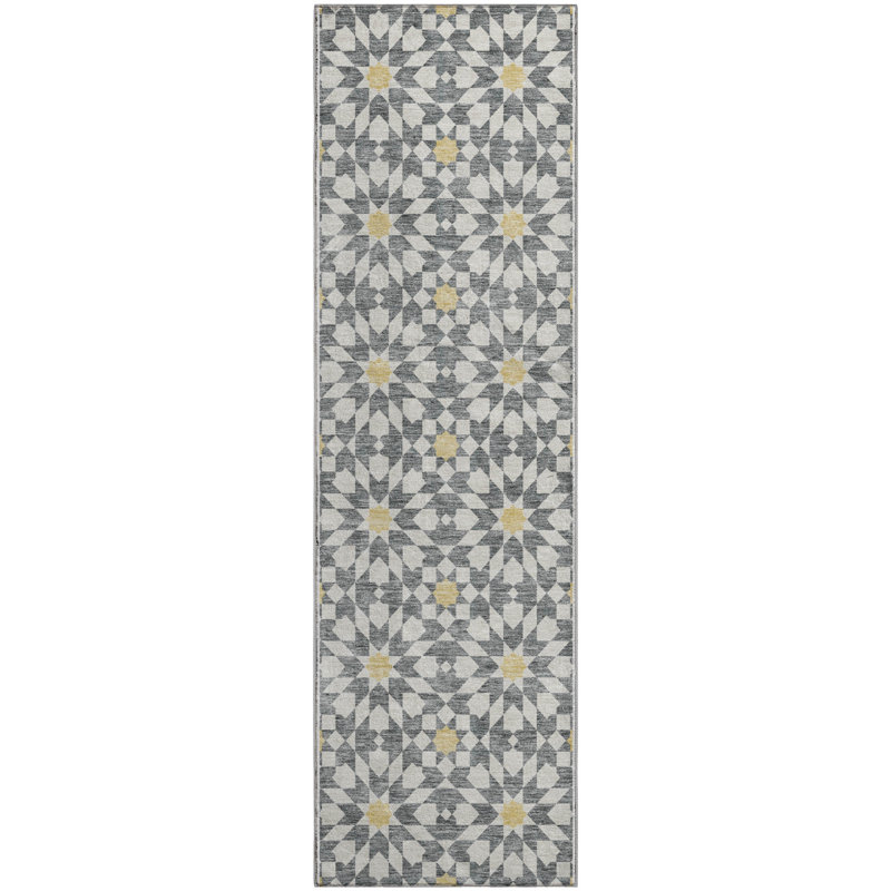 Premium Machine Washable Tweedy Gray Rug, Runner 2'3" x 7'6"