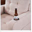 Beige Upholstered Armchair and Storage Ottoman Set - Comfortable Single Sofa