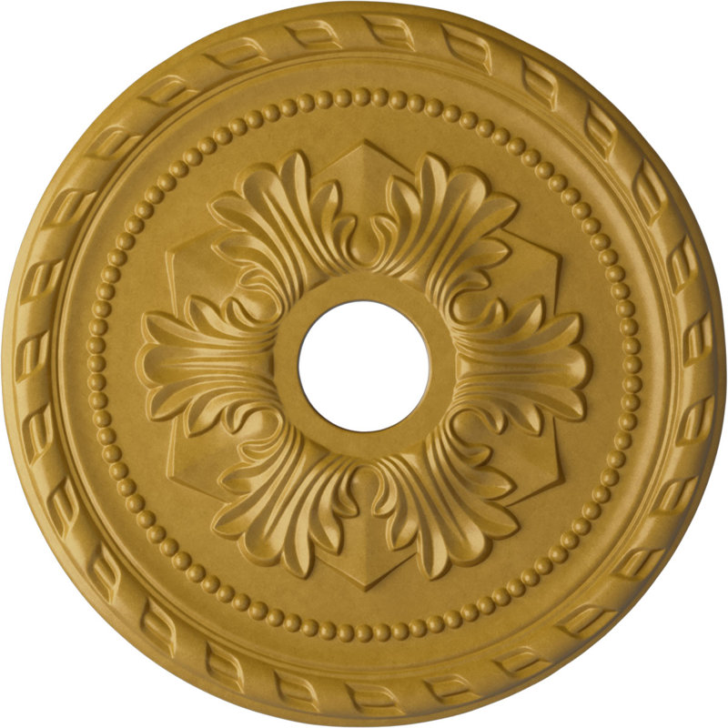 20 médaillons de plafond Palmetto de 20 7/8 po x 3 5/8 po x P 1 5/8 po (convient aux auvents de 5 po ou moins), Or iridescent