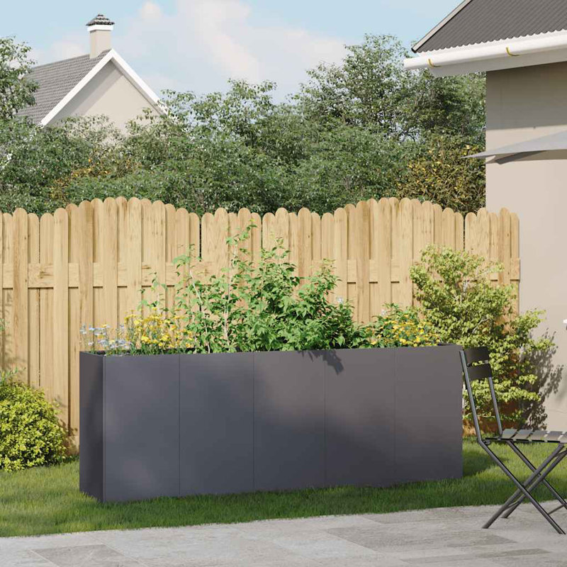 Planter 40 Cm Cold-Rolled Steel, 80cm H x 200cm W x 40cm D, Anthracite