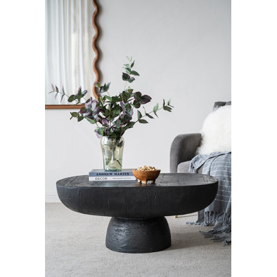 Table basse ovale en ciment 36 x 24 x 15 po