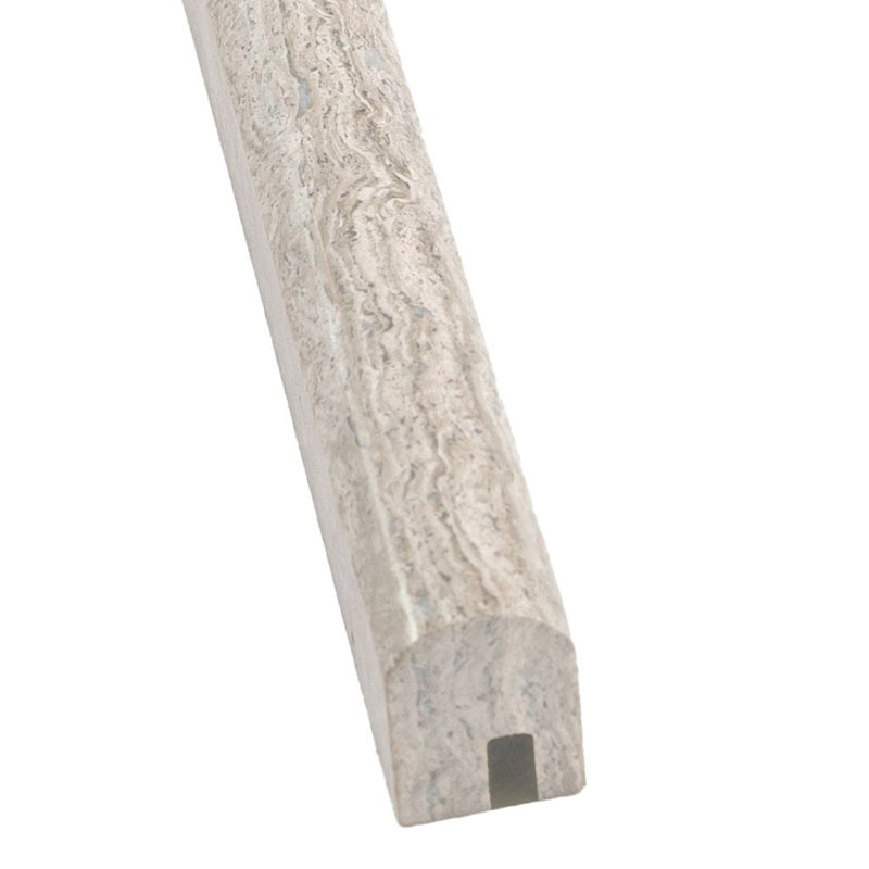 12 x 0.6 Wooden Marble Round Tile Trim, Gray