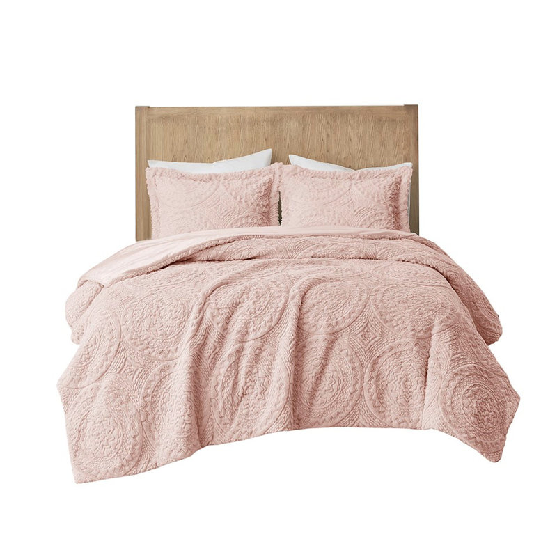 Édredon en fausse fourrure Blush Ultra - médaillon brodé double / grand soir