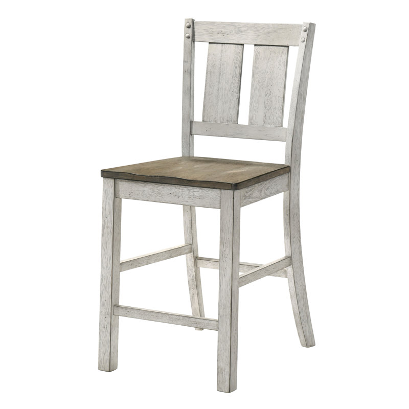 Siga Solid Wood 23" Short Stool, Antique Oak