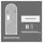 65" x 21" Symmetrical Arch LED Full Length Wall Mirror, Dimmable 3-Color Lighted Mirror with Frosted Border