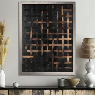 Black and Copper Strips I - Minimalist Canvas Print