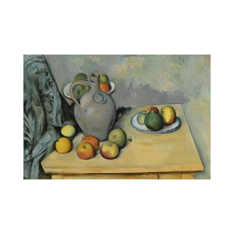 Pichet Et Fruits Sur Une Table by Paul Cezanne - Wrapped Canvas Painting, 101.6 cm H x 66.04 cm W x 1.91 cm D