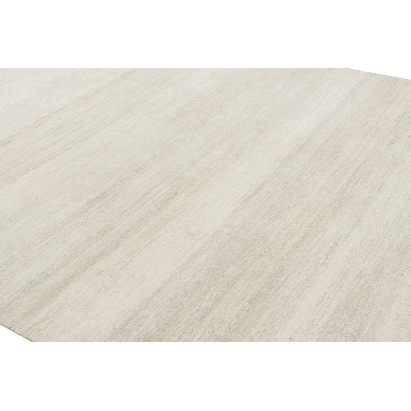 Rug & Kilim’S Contemporary Textural Rug In Cream And Beige With Striae