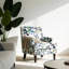 2 pièces Fauteuil d'appoint rembourré vintage avec garniture cloutée en lin