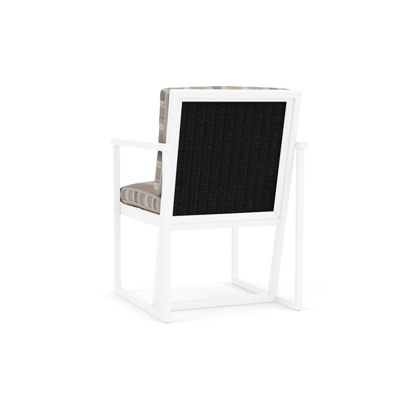 Summit Outdoor Dining Armchair, Ebony, Purveyor Pewter, White
