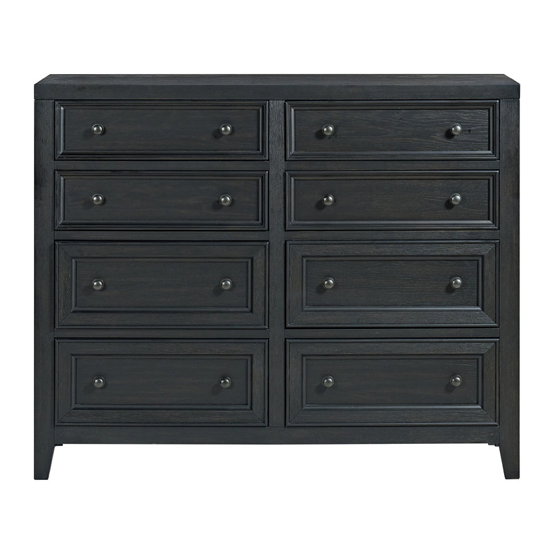 Commode 8 tiroirs Ebony, Noir