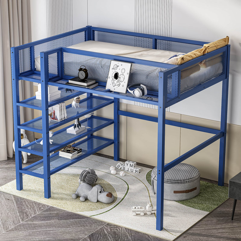 Lit mezzanine simple Kibby Kids, Bleu