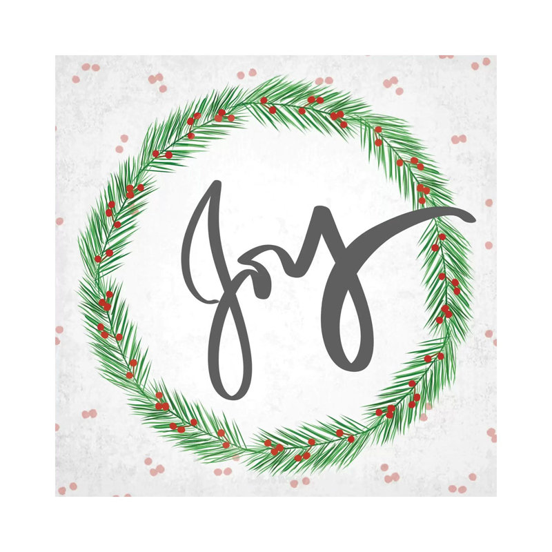 Joy Wreath by Anna Quach - Wrapped Canvas Print, 30.48cm H x 30.48cm W