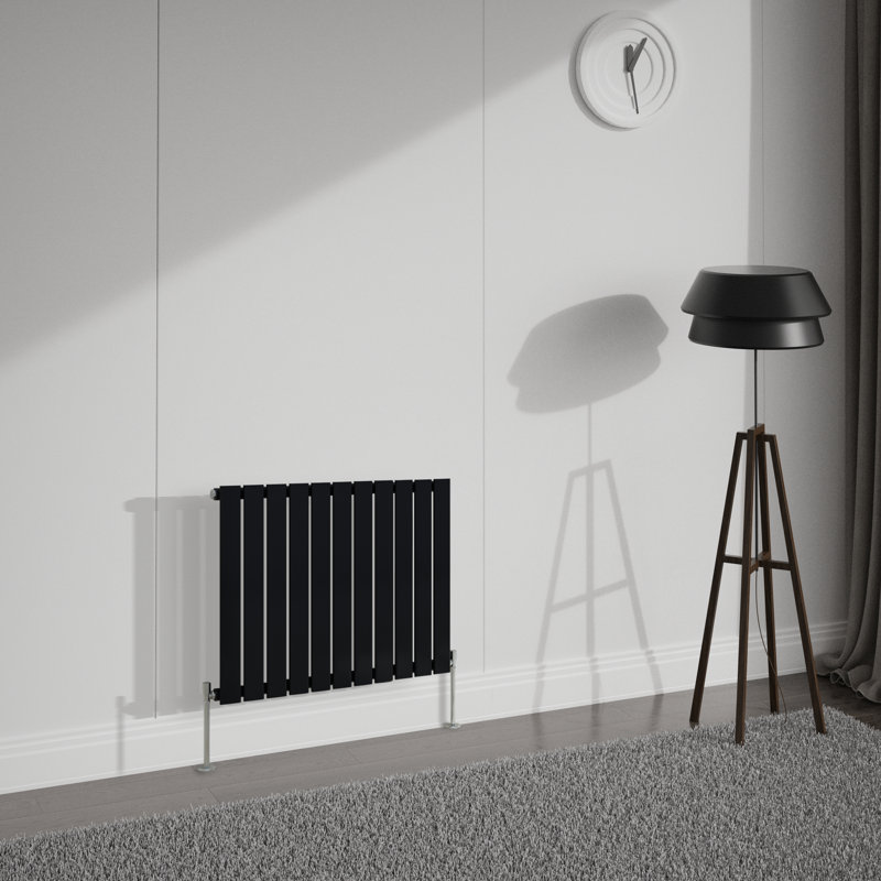 Shonta Horizontal Single Flat Panel Radiator, Normal Black, 60cm H x 74.8cm W