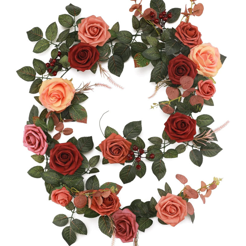 Guirlande de fleurs artificielles en terre cuite 5 pi