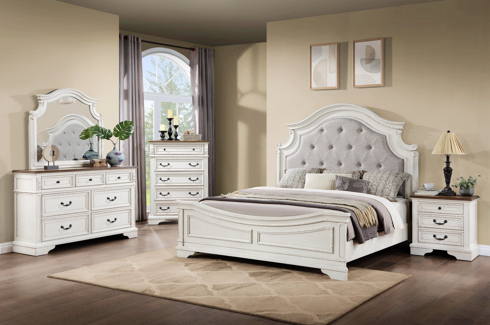 One Allium Way® Contemporary Design Bedroom Set with Button Tufted