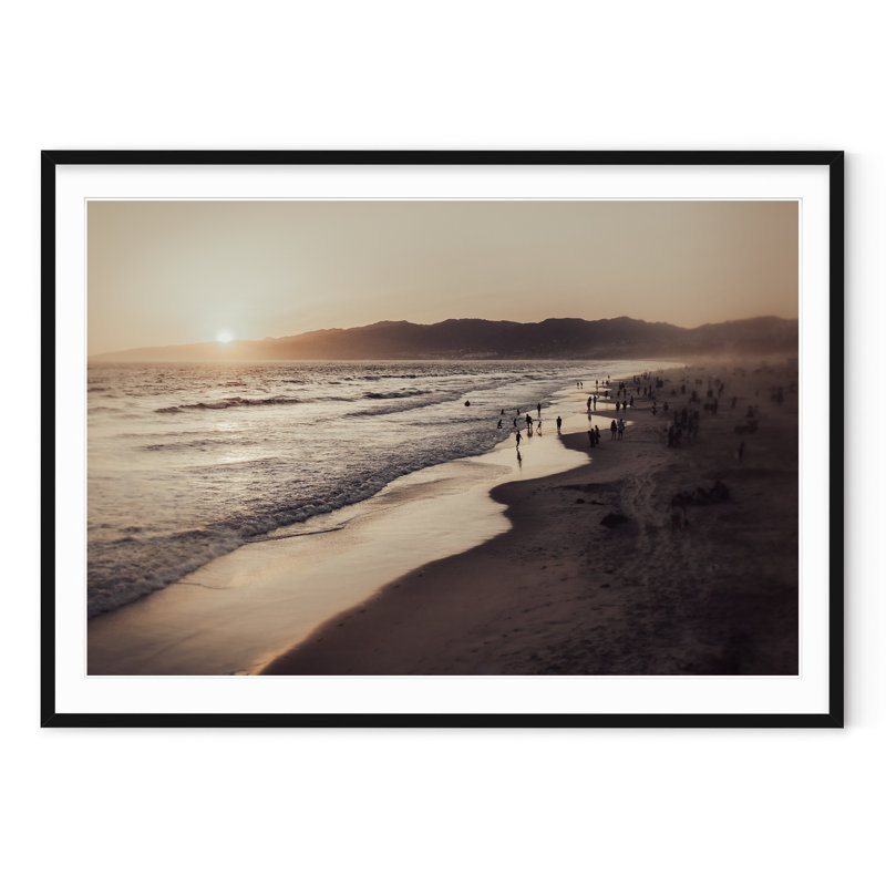 Santa Monica Sunset, 29" H x 40" W, Black