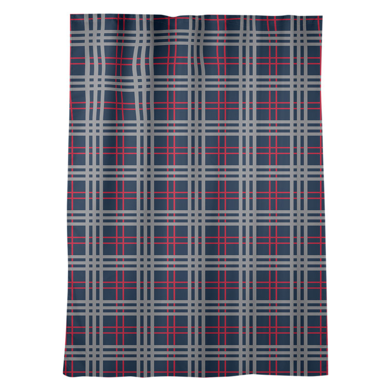 Room Darkening Curtain Single Panel, Navy/Red/Gray