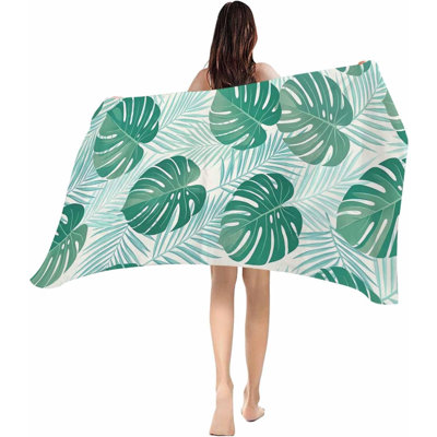 Serviettes de plage surdimensionnées Minimalist Tropical