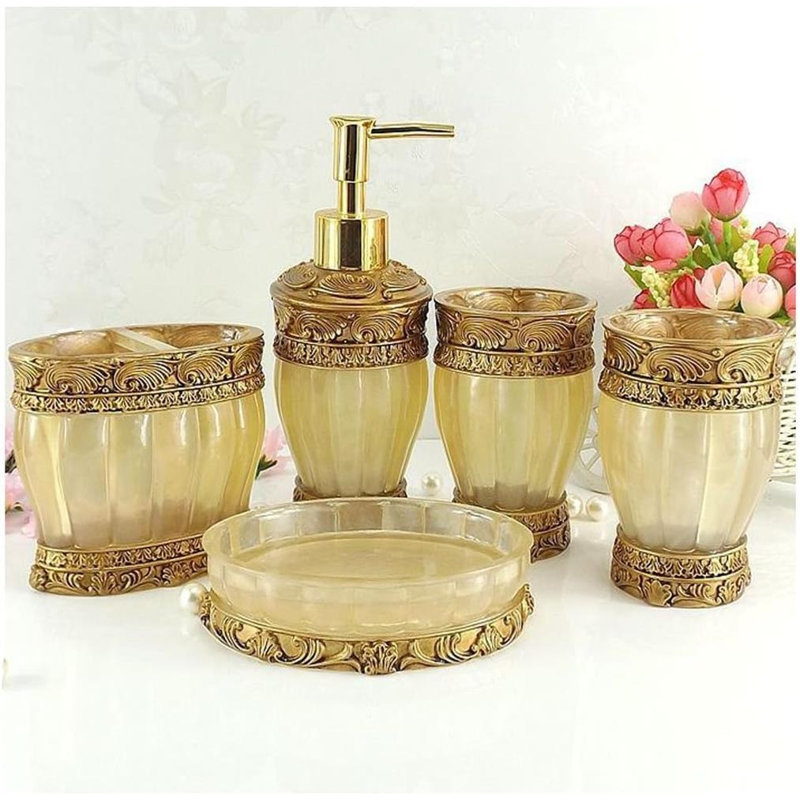Retro gold bathroom accessories