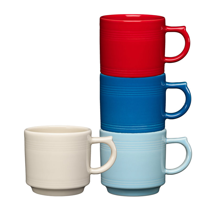  Mixed Americana 16 OZ Set of 4 Stackable Mug Set