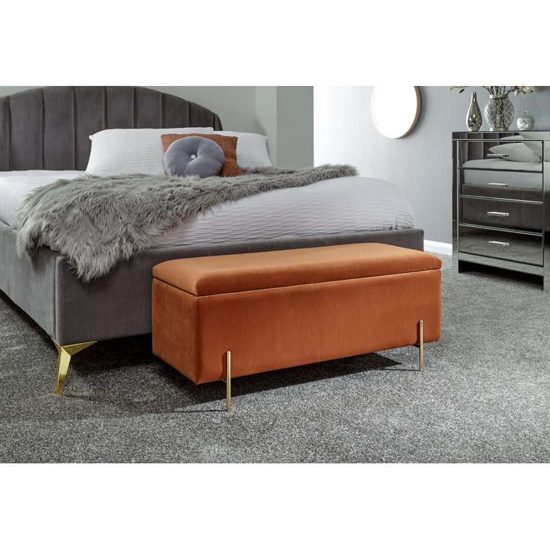 Baringer Upholstered Storage Bench, Russet