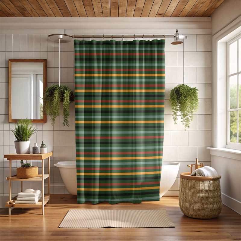 Rideau de douche Homely Lime - Premium, H 74 po x l 35 po, Vert