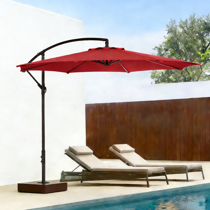 Parasol en porte-à-faux 120 po Leshea, Rouge