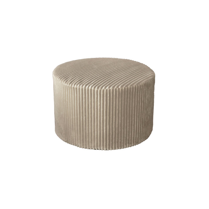 Corduroy Upholstery Full Compressed Ottoman, Camel