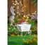 7 pouces de hauteur, blanc patiné, jardinière brouette, ciseaux, petits articles, décorations de rayonnage,