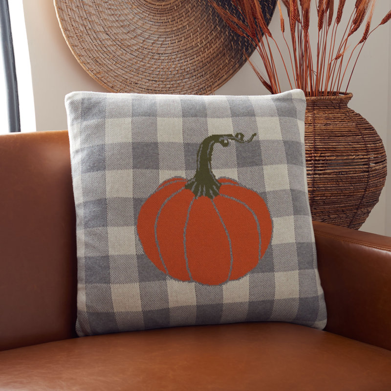 Plaid Cotton Throw Pillow