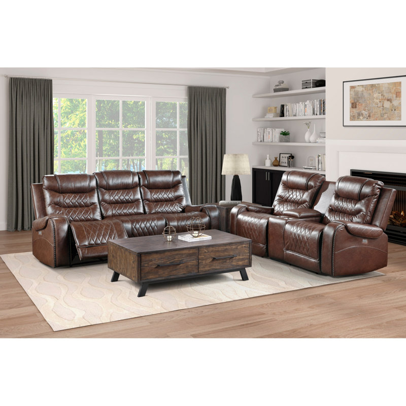 Canapé moderne inclinable 1pc, Brun