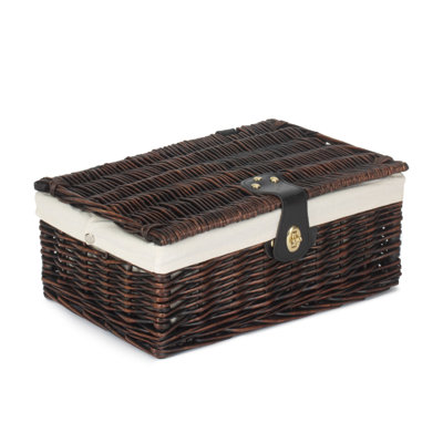 Ophelia & Co. 35cm Chocolate Brown Lined Wicker Picnic Basket Wicker Box