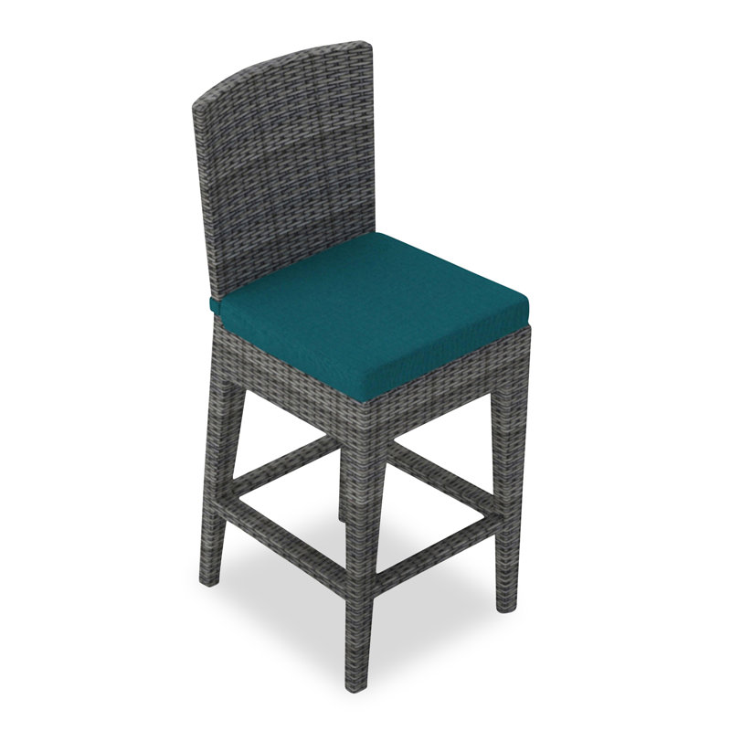 Tabouret de bar 25 po Azilyn, Toile Sunbrella® naturel, 25", Ardoise texturée