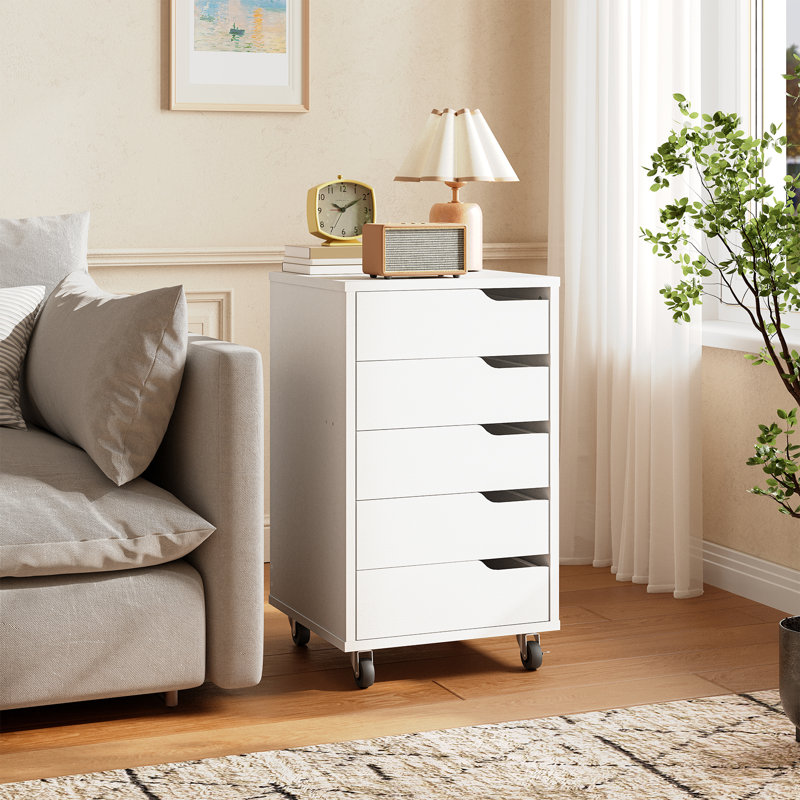15.7"W 5-Drawer Mobile File Cabinet